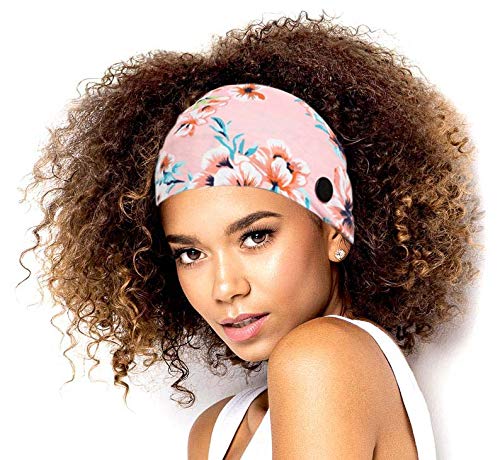 Bohend Boho Button Headband Wide Stretchy Daily Use Knotted Headwear Sport Athletic Yoga Gym Hair Accessories for Women and Girls(3pcs) (J)