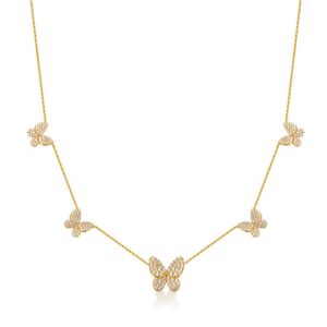 SUNXN Butterfly Necklace Dainty Charm Choker Pendant Necklace for Women Jewelry Birthday Gifts (Gold38)