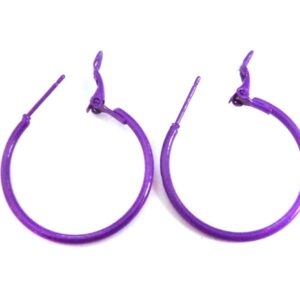 Purple Hoop Earrings 1.5 inch Hoop Earrings