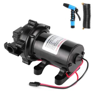 Washdown Pump Kit, Washdown Deck Cleaning Pump Kit 12V Fresh Sea Water 5.0 GPM for Rv Boat Marine