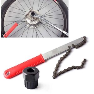 Winlauyet 5 in 1 Bicycle Repair Tool Set Chain Whip Wheel Sprocket Remove Tool Crank Puller Bottom Bracket Remover Freewheel Cassette Remover Chain Breaker