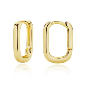 me&hz 14k gold colored small square huggie hoop earrings for women cartilage sleeper tiny gold hoops earrings oval u shaped geometric rectangle huggie earrings