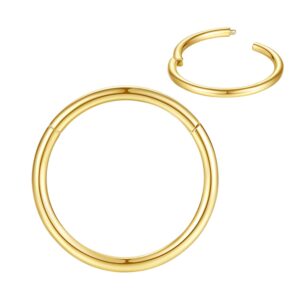 followmoon 8mm septum ring gold nose rings hoop 18 gauge nose hoop helix daith tragus earrings hinged segment septum clicker lip rings 18g cartilage earring nose piercing jewelry surgical steel