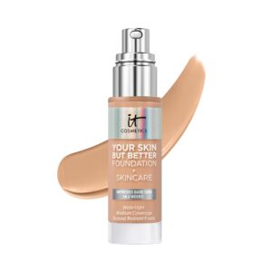 IT Cosmetics Medium Neutral 33 Foundation - Hydrating, Minimizes Pores & Imperfections, Radiant Finish - With Hyaluronic Acid