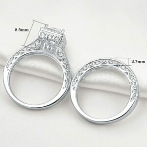 Newshe 1.5Ct Wedding Rings for Women Engagement Ring Set and 925 Sterling Silver Wedding Bands White Cz Size 7