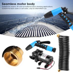 Washdown Pump Kit, Washdown Deck Cleaning Pump Kit 12V Fresh Sea Water 5.0 GPM for Rv Boat Marine