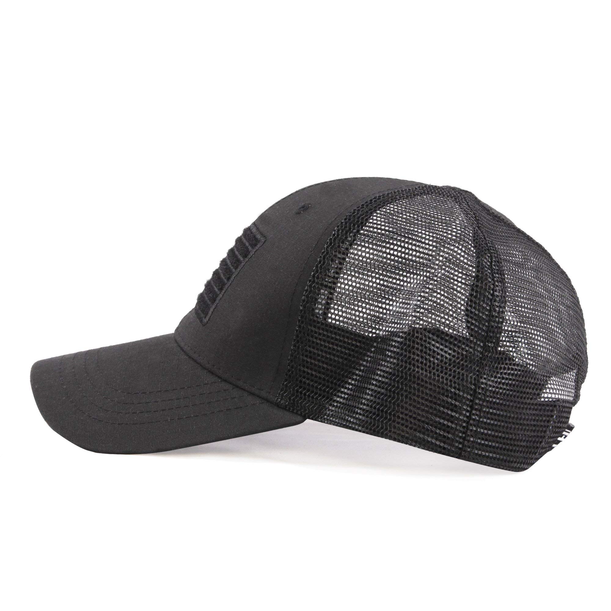 HIGHLAND TACTICAL American Flag - Trucker Mesh Hat Black