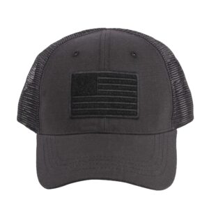 HIGHLAND TACTICAL American Flag - Trucker Mesh Hat Black