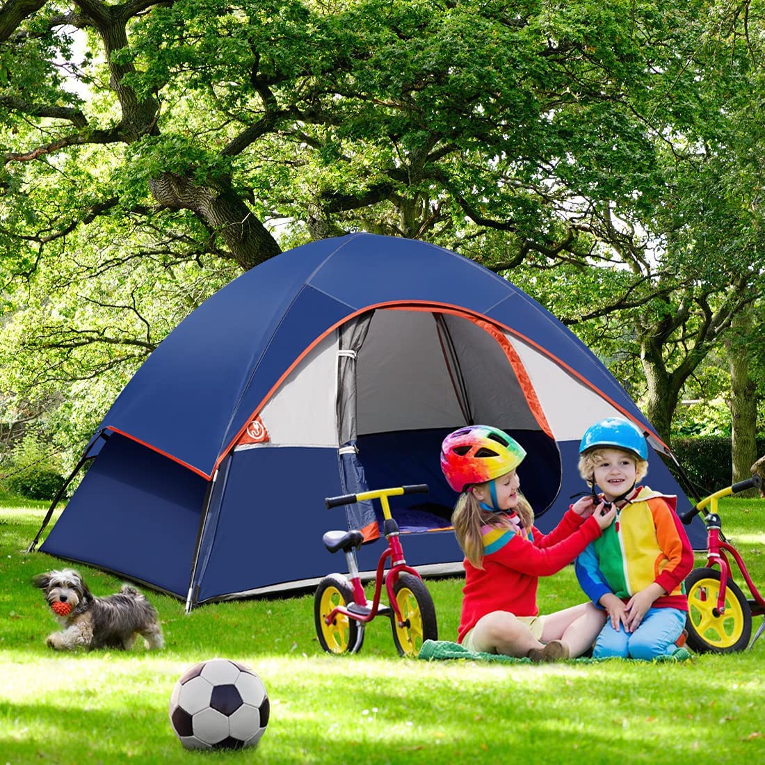 Camping Tent 2 Person, Waterproof Windproof Tent with Rainfly Easy Set up-Portable Dome Tents for Camping