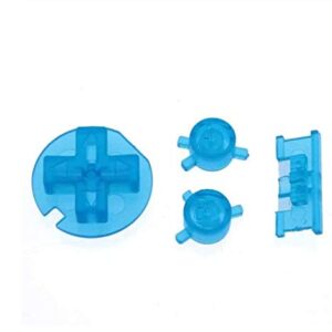 Plastic Power ON Off Buttons Keypads Replacement for Gameboy Color GBC Button A B Control Button D Pads (Clear Blue)