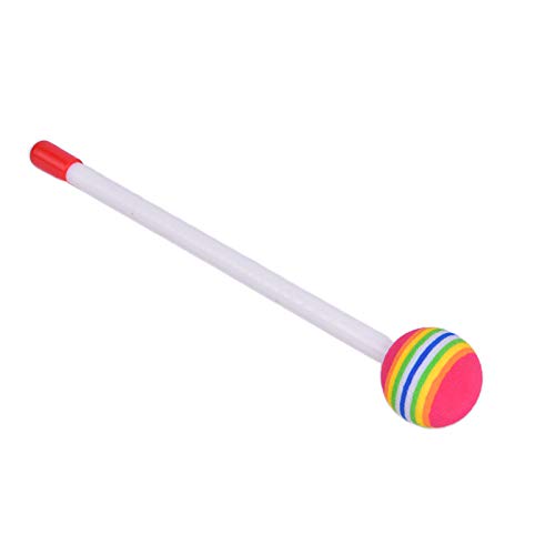 2Pcs Lollipop Round Felt Drum Stick Mallet Hammer Hand Percussion Beat Toy for Kids