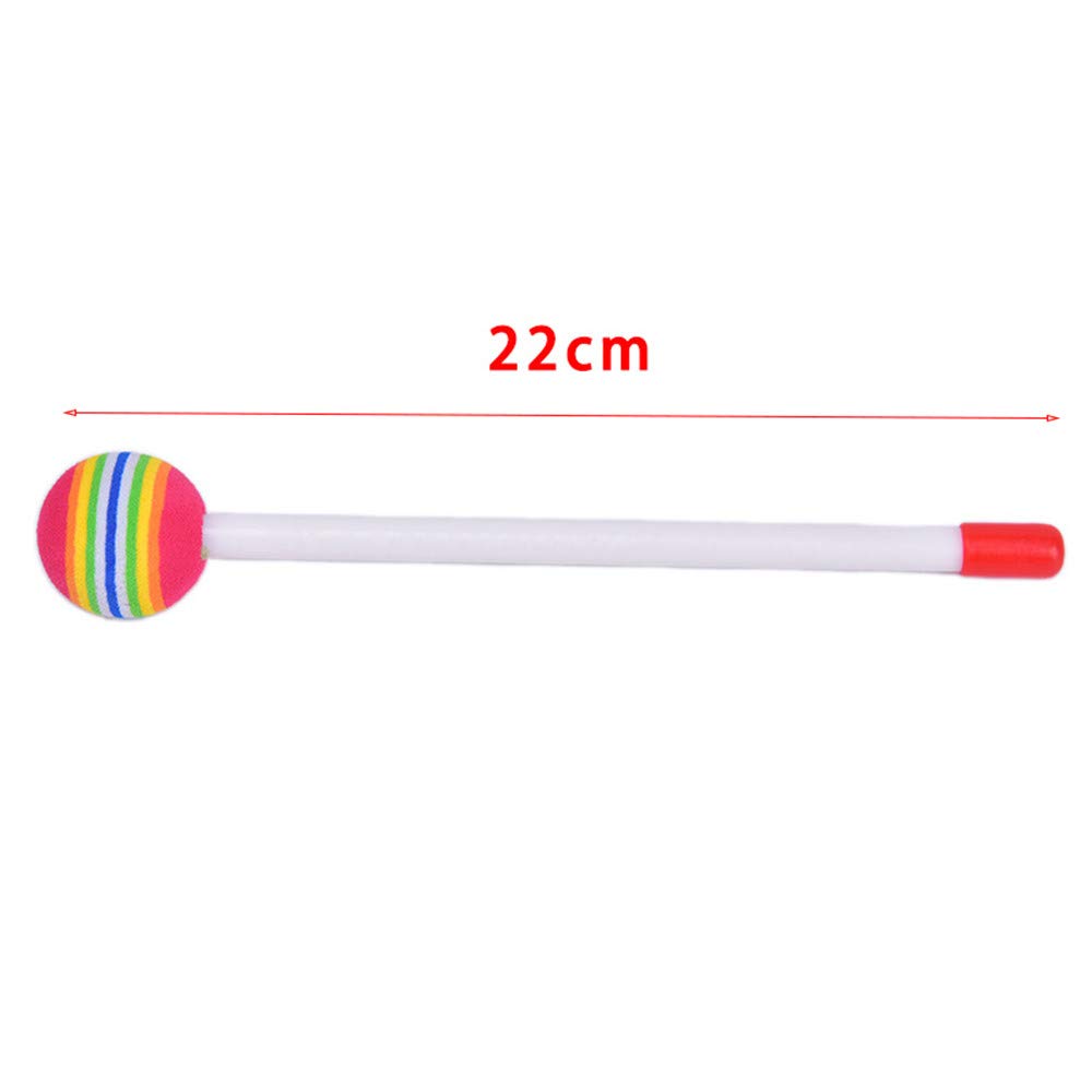 2Pcs Lollipop Round Felt Drum Stick Mallet Hammer Hand Percussion Beat Toy for Kids