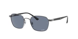 ray-ban rb3664ch chromance square sunglasses, gunmetal/polarized blue, 50 mm