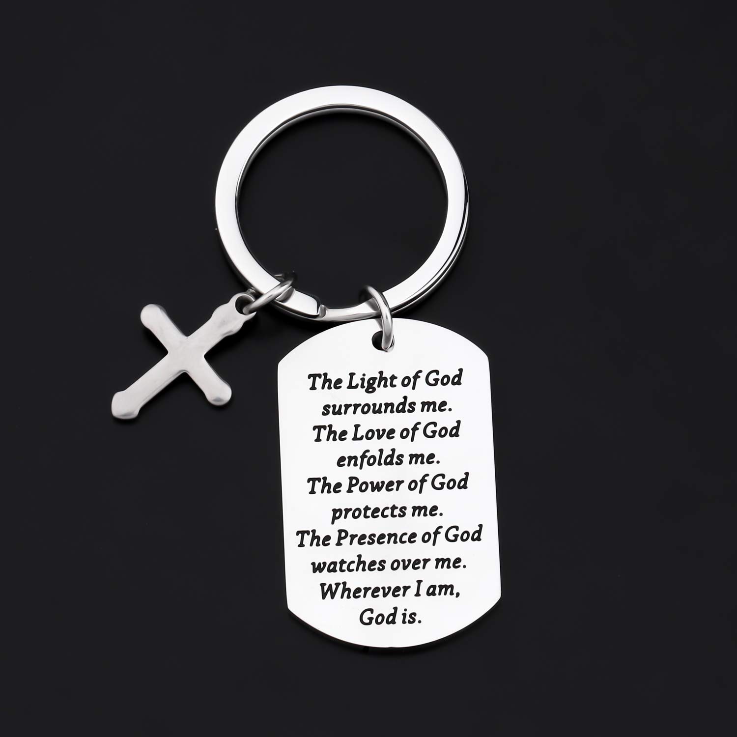 Gzrlyf Christian Gifts Prayer for Protection Key Rings Religious Gifts for Christian Pastor Gifts (Prayer for Protection Keychain)