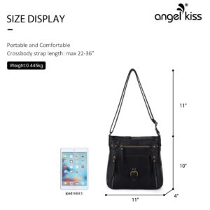 Angel Kiss Crossbody Bags Shoulder Bags and Handbags for Women Multi Pocket Daily Soft Hobo Purses Medium Size