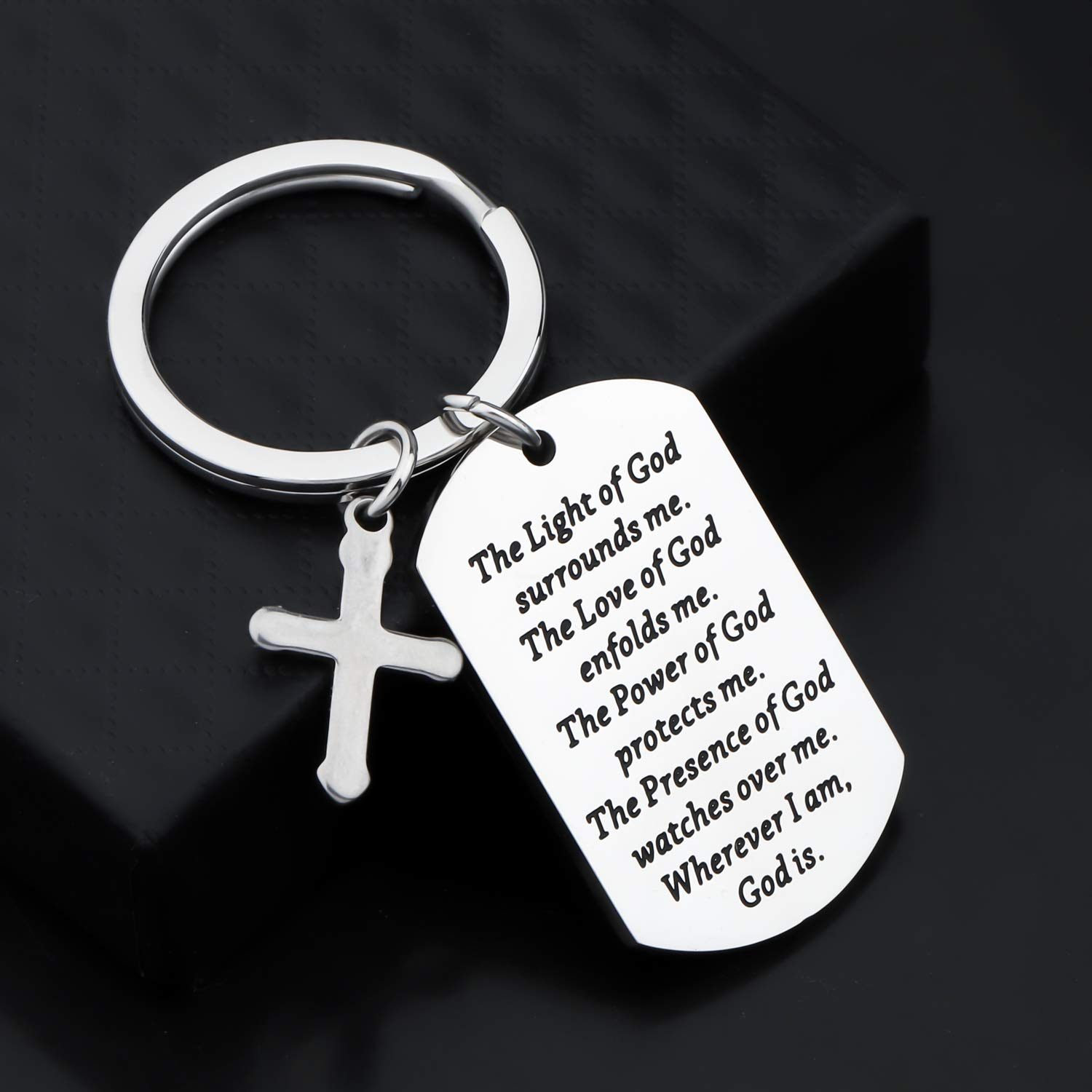 Gzrlyf Christian Gifts Prayer for Protection Key Rings Religious Gifts for Christian Pastor Gifts (Prayer for Protection Keychain)