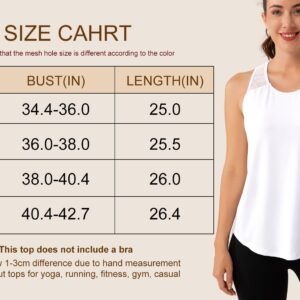 Aeuui Womens Workout Tops Mesh Racerback Tank Tops Sleeveless Yoga Athletic Running Shirts Gym Clothes for Women Orange