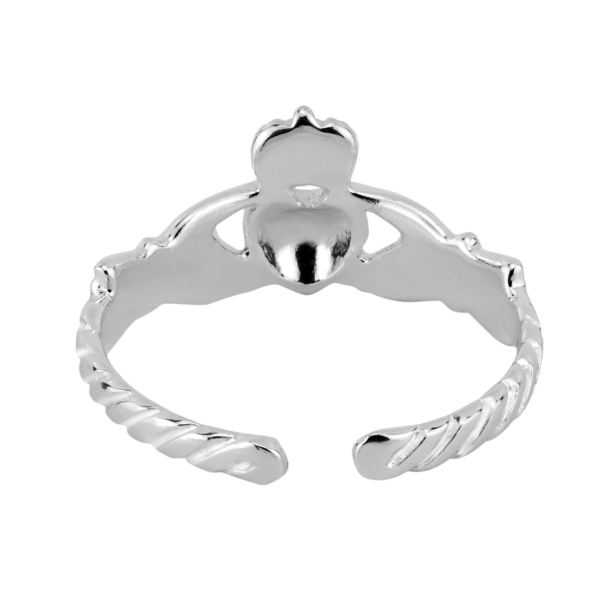 AeraVida Promise Of Love Royal Claddagh .925 Sterling Silver Toe or Pinky Ring