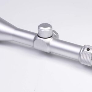 Stainless Silver Chrome Rifle Scope 3-9x40 AO Parallax Adjustable Objective with See-Thru Weaver Base Scope Rings