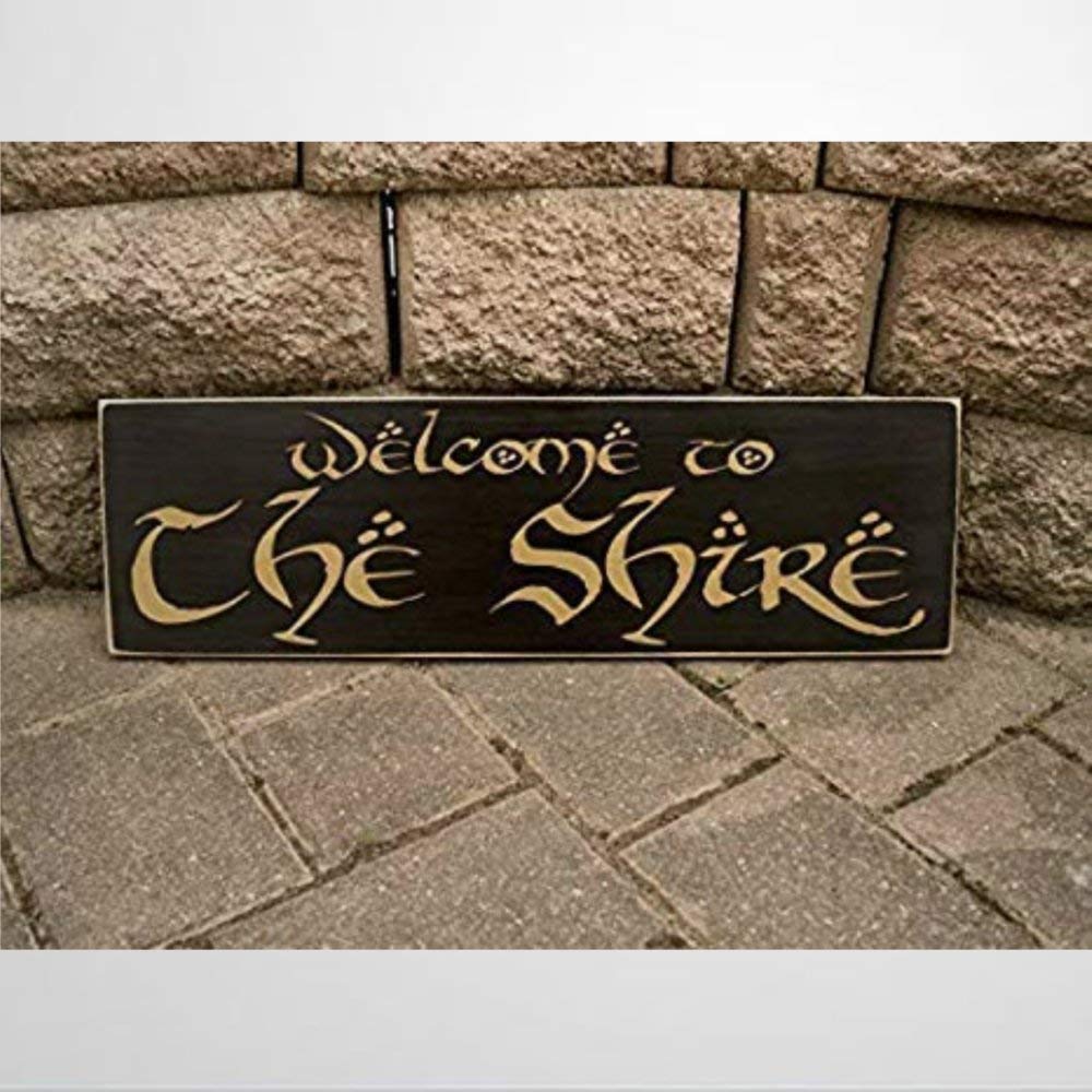 Welcome to The Shire Magic Store Sign Quote Home Theater Sign Wood Plaque Wall Art Funny Wood Sign Wall Hanger Home Decor