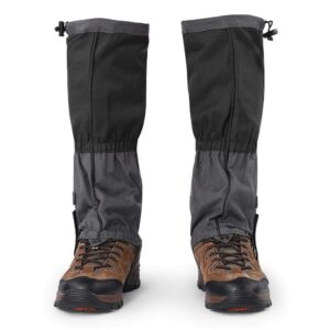 RiToEasysports Leg Gaiters Waterproof Snow Boot Gaiters for Outdoor Backpacking Climbing Fishing Hunting(Black) Ski