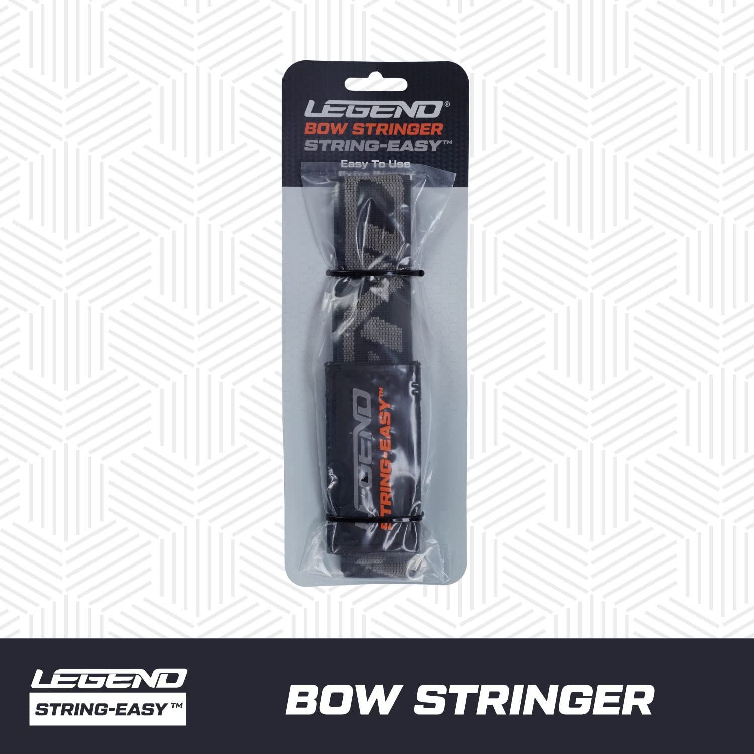 Legend String-Easy Bow Stringer - Archery Stringer for Longbows & Recurve Bows - Limb Tool with High Density, Durable Nylon - Non-Slip, Anti-Twist Bow String Tool - Bow Destringer Accessories - Black