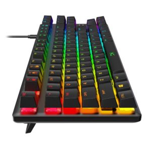 HyperX Alloy Origins Core Mechanical Gaming Keyboard Tenkeyless Aqua Switch Tactile RGB NGENUITY Backlit Keys Anti-Ghosting for PC, PS5, PS4, Xbox Series X|S, Xbox One, Computer Setup, Black (Renewed)