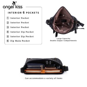 Angel Kiss Crossbody Bags Shoulder Bags and Handbags for Women Multi Pocket Daily Soft Hobo Purses Medium Size