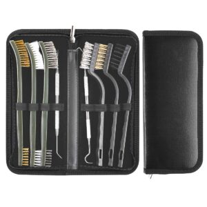 Cleaning Brushes & Picks Kit Set Brass Steel Nylon Double Ended Cleaning Brushes Stainless Steel Pick Set - Brass Steel Nylon Bristle Brushes