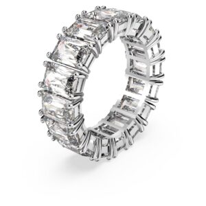 SWAROVSKI Matrix Vittore Ring, Rectangular Cut, Clear, Rhodium Finished; Size: Us 6; Eu 52