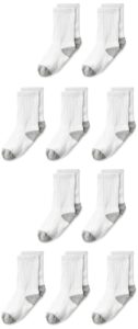 the children's place boys' toddler crew socks 10-pack, white, 3t