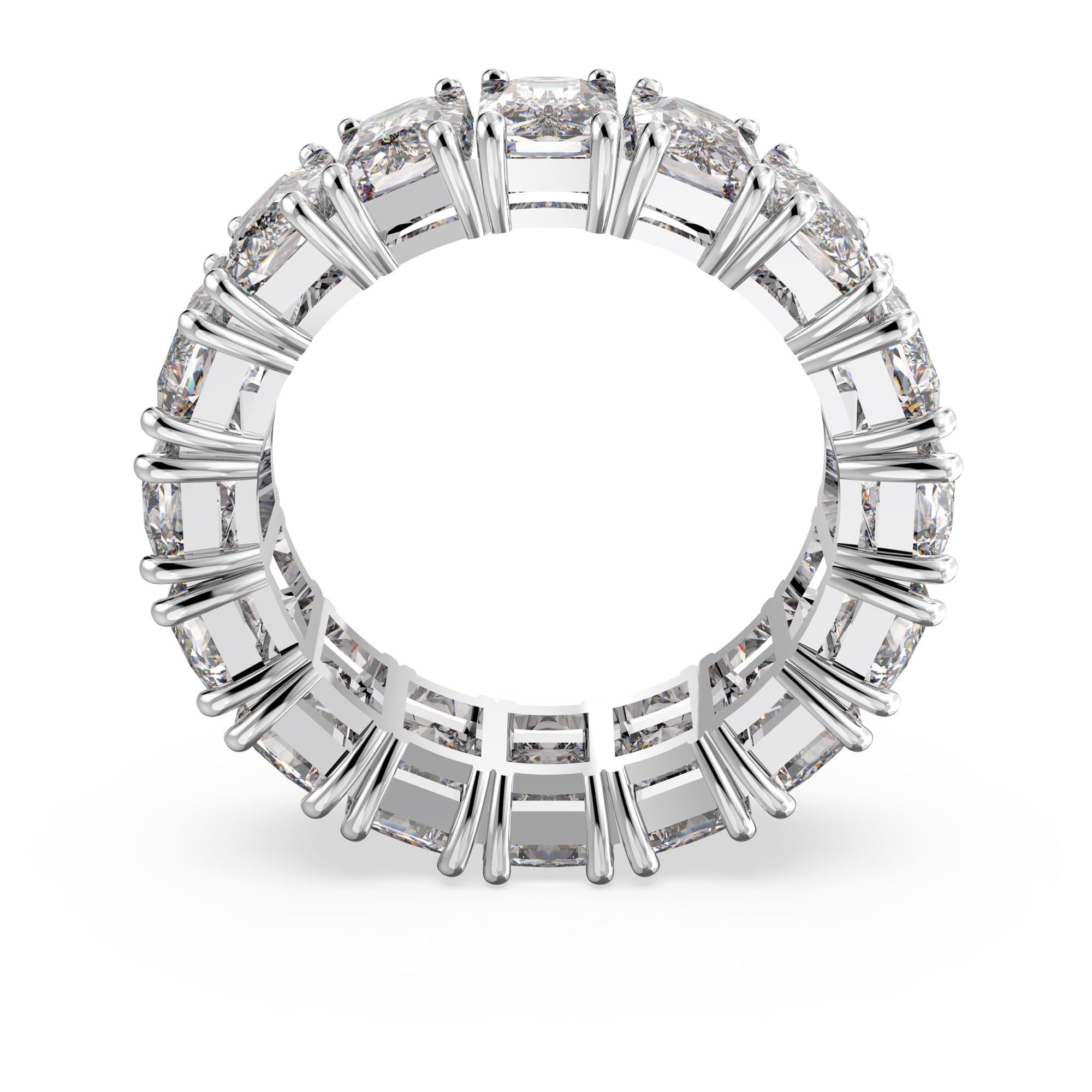 SWAROVSKI Matrix Vittore Ring, Rectangular Cut, Clear, Rhodium Finished; Size: Us 6; Eu 52