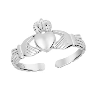 aeravida promise of love royal claddagh .925 sterling silver toe or pinky ring