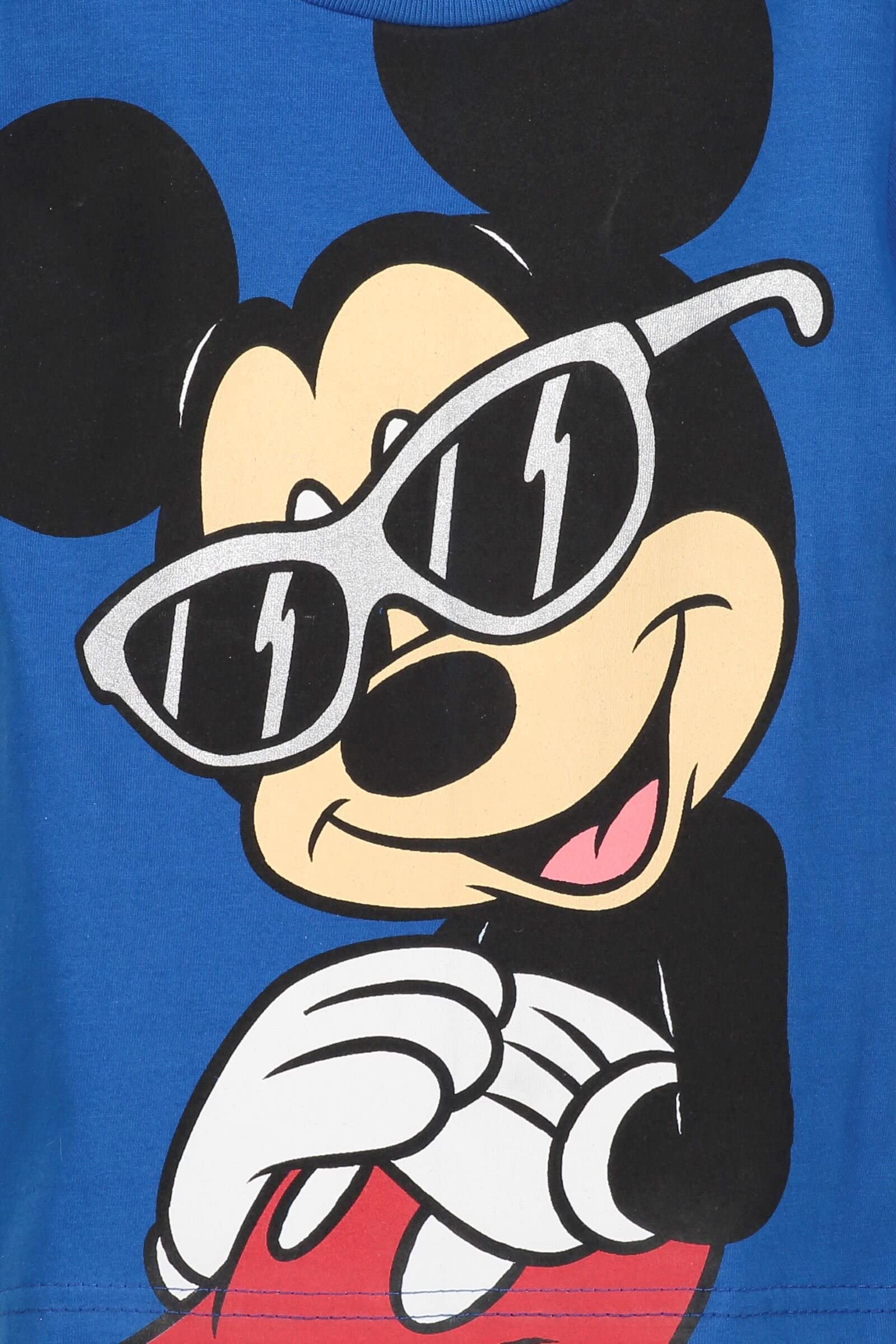 Disney Mickey Mouse Big Boys T-Shirt and Mesh Shorts Outfit Set Navy-Blue 8