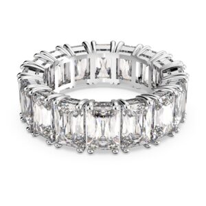 swarovski matrix vittore ring, rectangular cut, clear, rhodium finished; size: us 6; eu 52