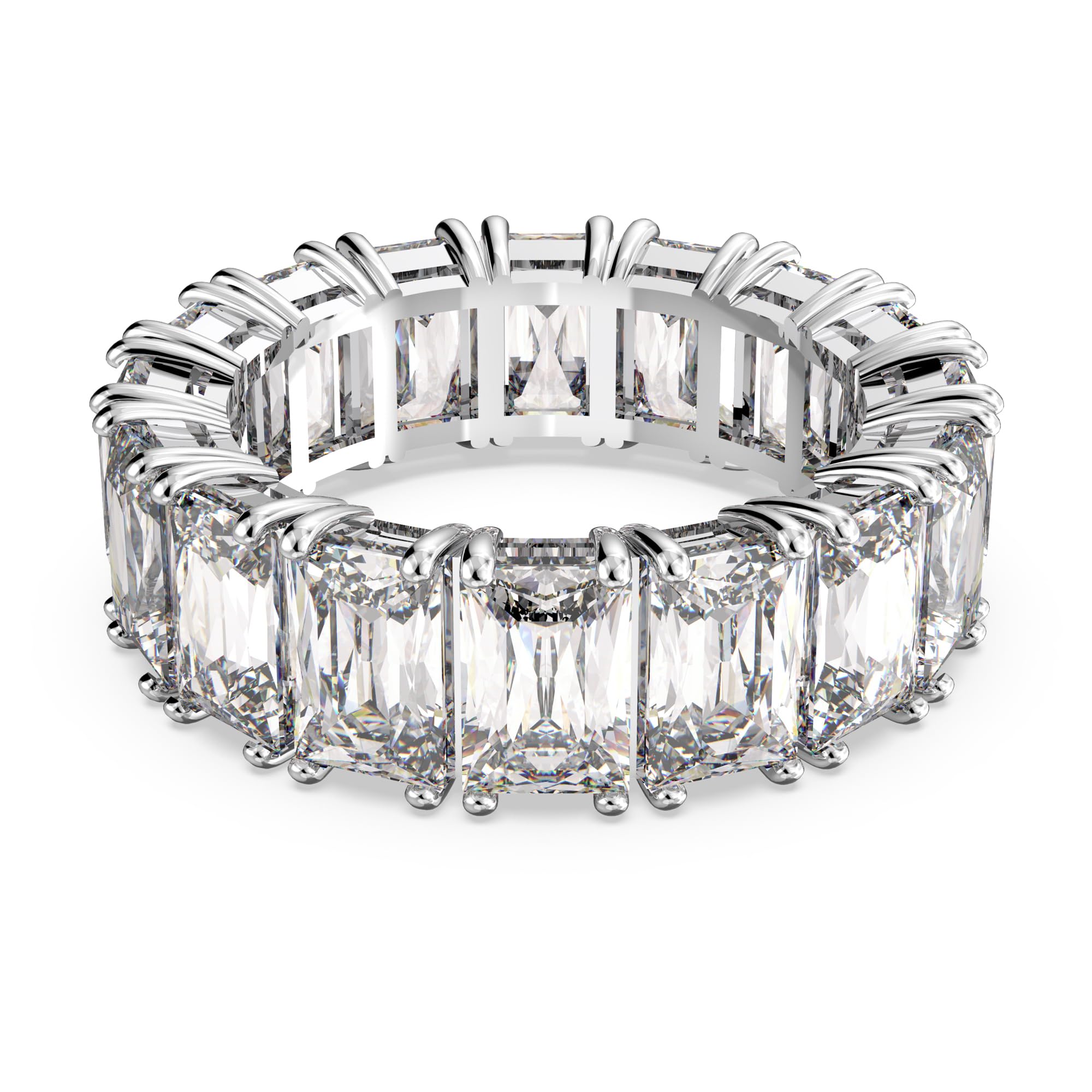 SWAROVSKI Matrix Vittore Ring, Rectangular Cut, Clear, Rhodium Finished; Size: Us 6; Eu 52