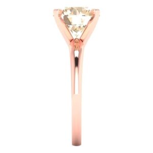 Clara Pucci 2.50ct Round Cut Solitaire Genuine Natural Morganite Gem Wedding Bridal Designer Anniversary Engagement Ring 14k Rose Gold