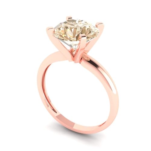 Clara Pucci 2.50ct Round Cut Solitaire Genuine Natural Morganite Gem Wedding Bridal Designer Anniversary Engagement Ring 14k Rose Gold