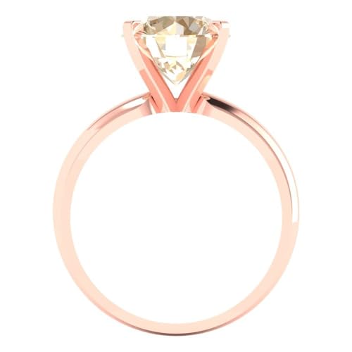 Clara Pucci 2.50ct Round Cut Solitaire Genuine Natural Morganite Gem Wedding Bridal Designer Anniversary Engagement Ring 14k Rose Gold