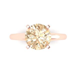 clara pucci 2.50ct round cut solitaire genuine natural morganite gem wedding bridal designer anniversary engagement ring 14k rose gold