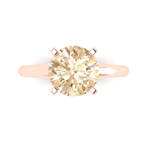 Clara Pucci 2.50ct Round Cut Solitaire Genuine Natural Morganite Gem Wedding Bridal Designer Anniversary Engagement Ring 14k Rose Gold