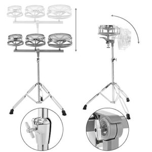 Ashthorpe Roto Tom Drum Set with Stand - 6", 8", 10" Toms with Remo Heads