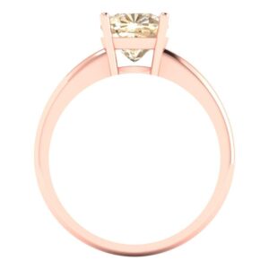 Clara Pucci 2.0 ct Cushion Cut Solitaire Genuine Natural Morganite Gem Wedding Bridal Designer Anniversary Engagement Ring 14k Rose Gold