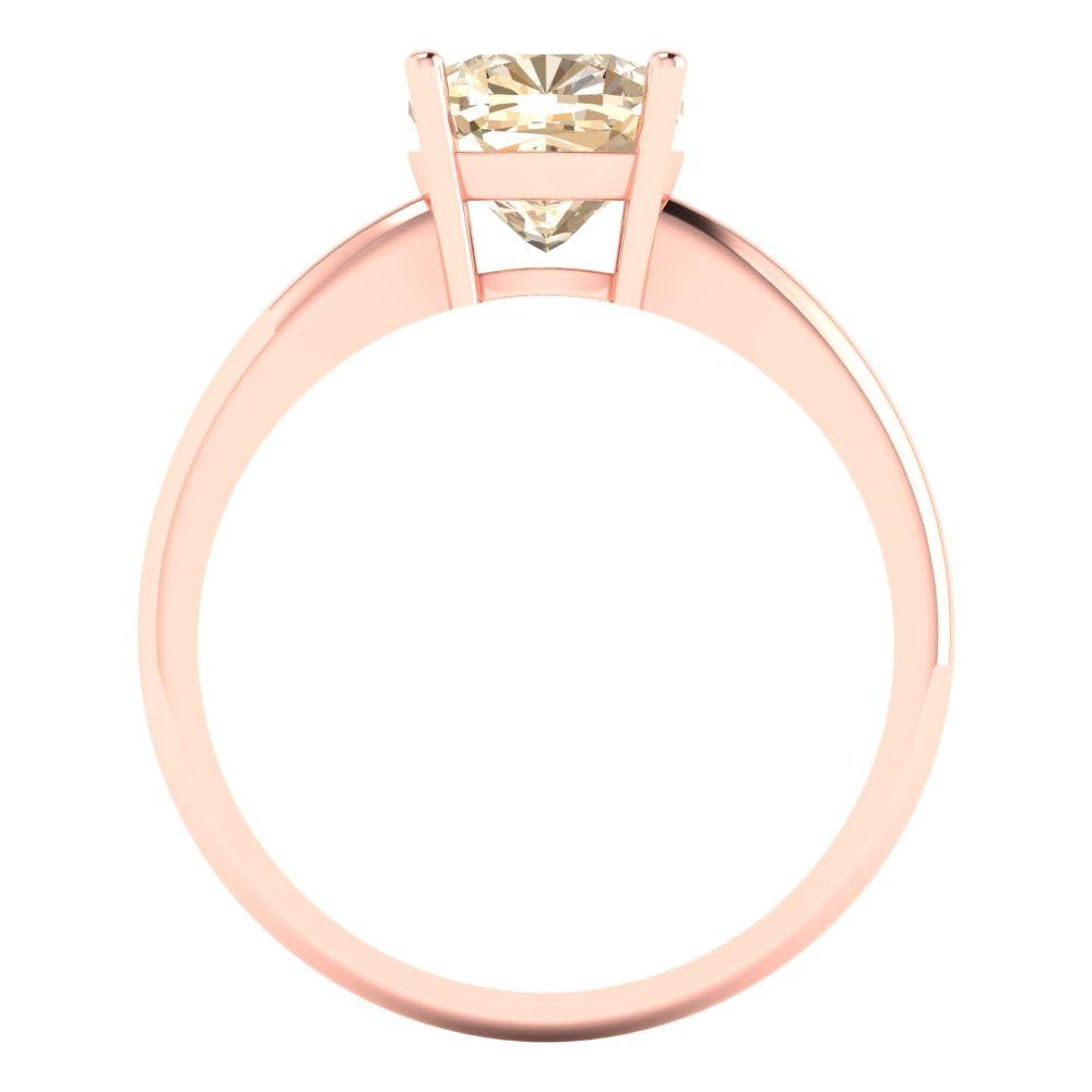 Clara Pucci 2.0 ct Cushion Cut Solitaire Genuine Natural Morganite Gem Wedding Bridal Designer Anniversary Engagement Ring 14k Rose Gold