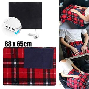 YTFU USB Electric Heated Throw Blanket,Winter Warming Heating Blanket Throw,Electric Heated Shawl and Lap Blanket Emergency Blanket for Car Home Office Traveling Camping