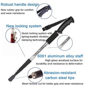 Mount Plus MP-HIKE4 Women and Children Mountain Tech Aluminum Adjustable Trekking Poles | Lightweight Quick Lock Walking Or Hiking Stick - 2 Set (4 Poles)