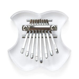 Flatsons Acrylic Kalimba Thumb Piano Mini 8 Keys Thumb Piano Transparent Acrylic Kalimba Mbira Apple Style with Kalimba Case (Small Apple) (Small Apple)