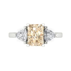 clara pucci 3.0ct emerald trillion cut 3 stone solitaire natural morganite engagement promise anniversary bridal ring 14k white gold 3.5