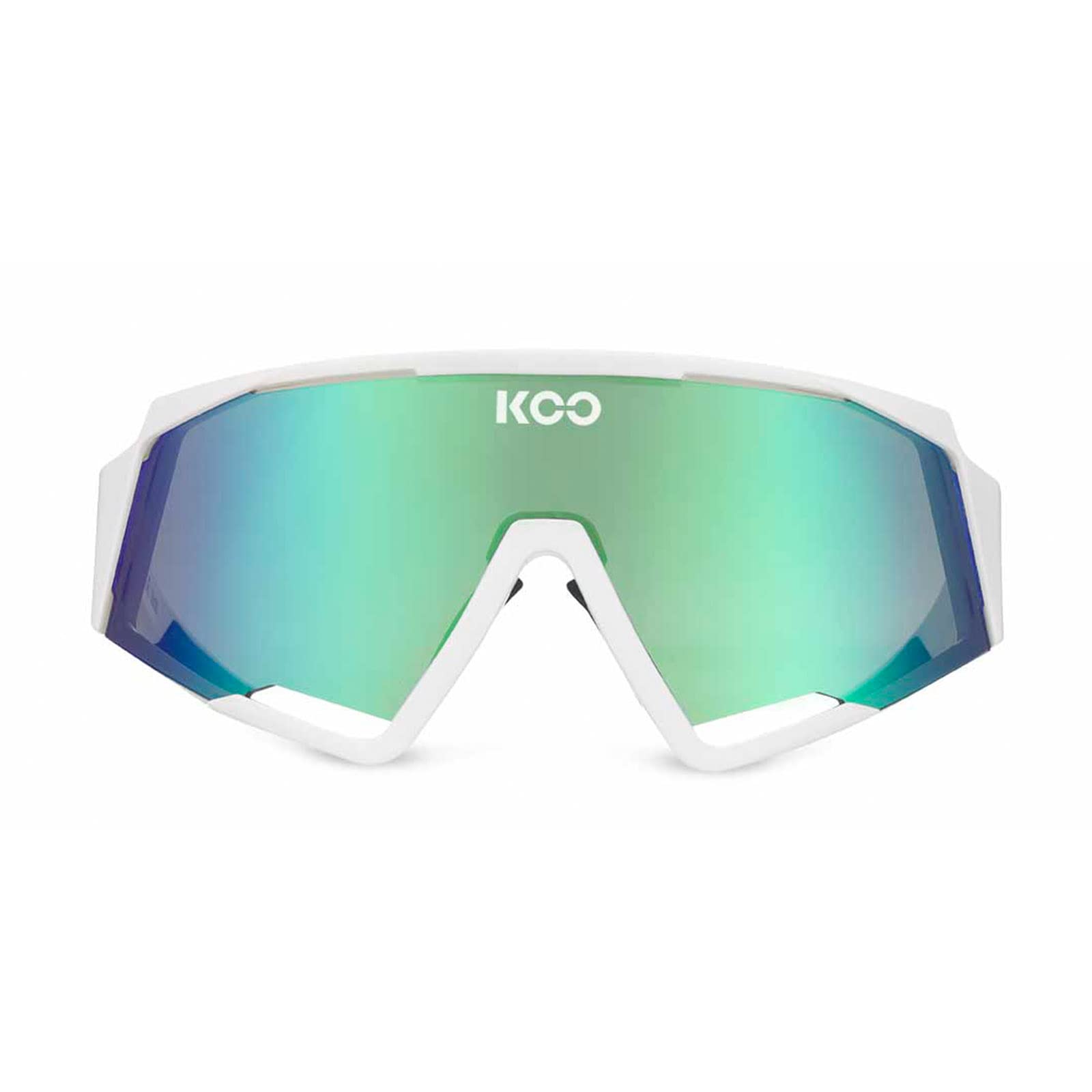 KOO Spectro Sunglasses I Performance Eyewear for Road, Triathlete & Cyclocross Sports - White Green