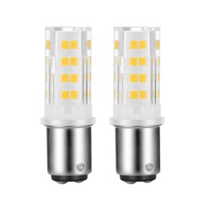 2-Pack Sewing Machine Light Bulb Double Contact BA15D Push In Bulb Daylight White 6000K 15T7DC Base Replacement for Singer ,Kenmore Sewing Machine Light Bulb Bayonet Type Replaces #6797 and #6810